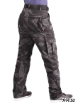 Мотоштаны мужские INFLAME BLACK DOLL, цвет черный-камуфляж