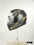 Шлем модуляр HETOSHI FF935 Shogun цв.Черно-бело-золотой  Матовый р.XL