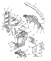 Опорные кронштейны капота 2-Х ТАКТНОГО ПЛМ MERCURY 60 Серийный номер от 6428681 до 0B122929