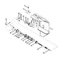 Корпус редуктора (карданный вал) 2-Х ТАКТНОГО ПЛМ MERCURY 60 Серийный номер от 0B122930 до 0D000749